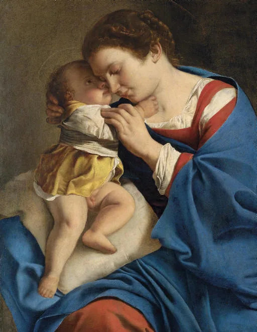 Jomfruen med barnet - Orazio Gentileschi
