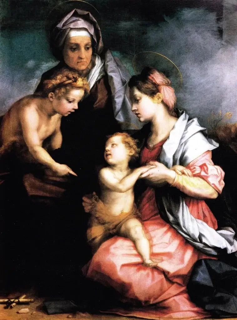 Jomfruen med barnet, hellige Elisabeth og hellige Johannes - Andrea del Sarto