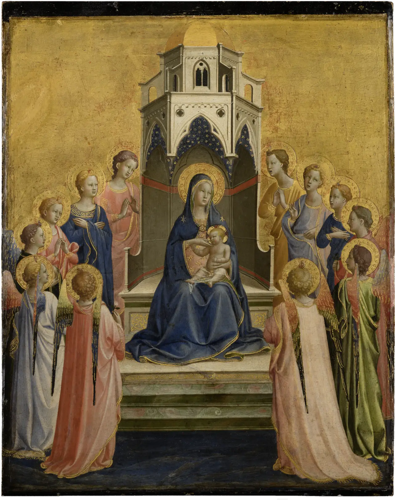 Jomfruen med barnet på tronen og tolv engler - Fra Angelico

Source:
La Vierge à l'Enfant en trône et douze anges - Fra Angelico
