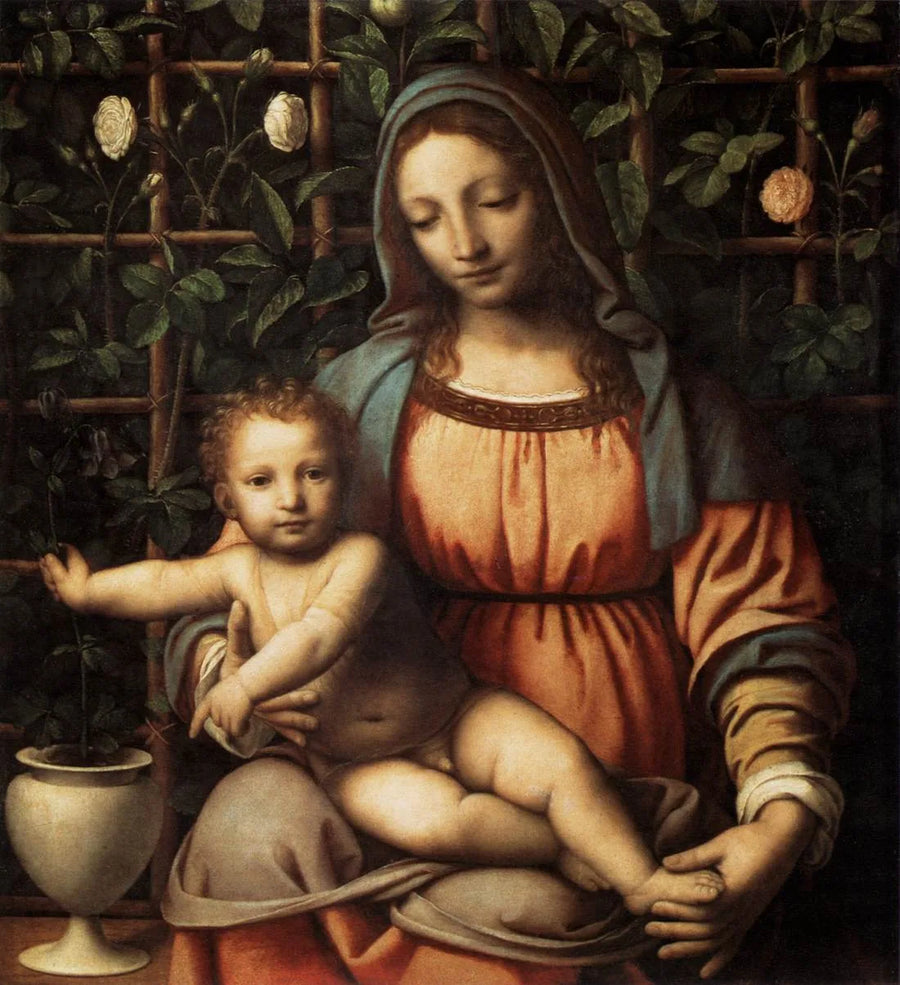 Jomfruen i rosenhagen - Bernardino Luini
