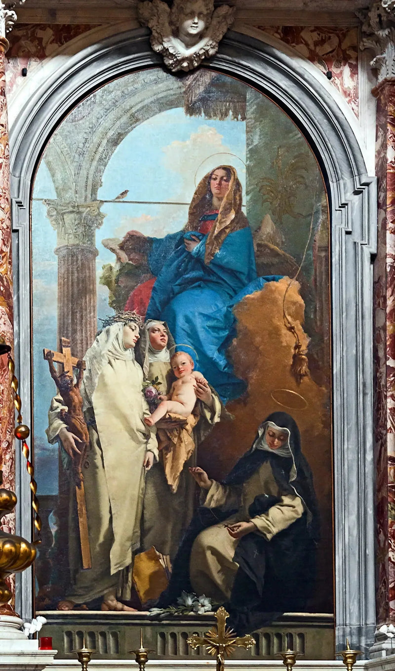 Jomfruen som åpenbarer seg for dominikanske helgener - Giovanni Battista Tiepolo