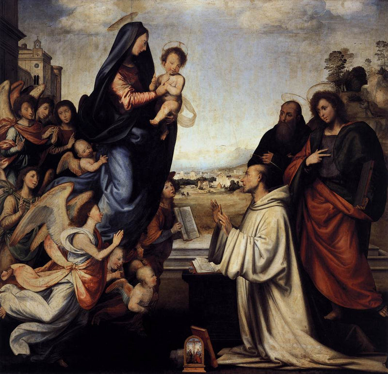 Jomfruen åpenbarer seg for Saint-Bernard, - Fra Bartolomeo