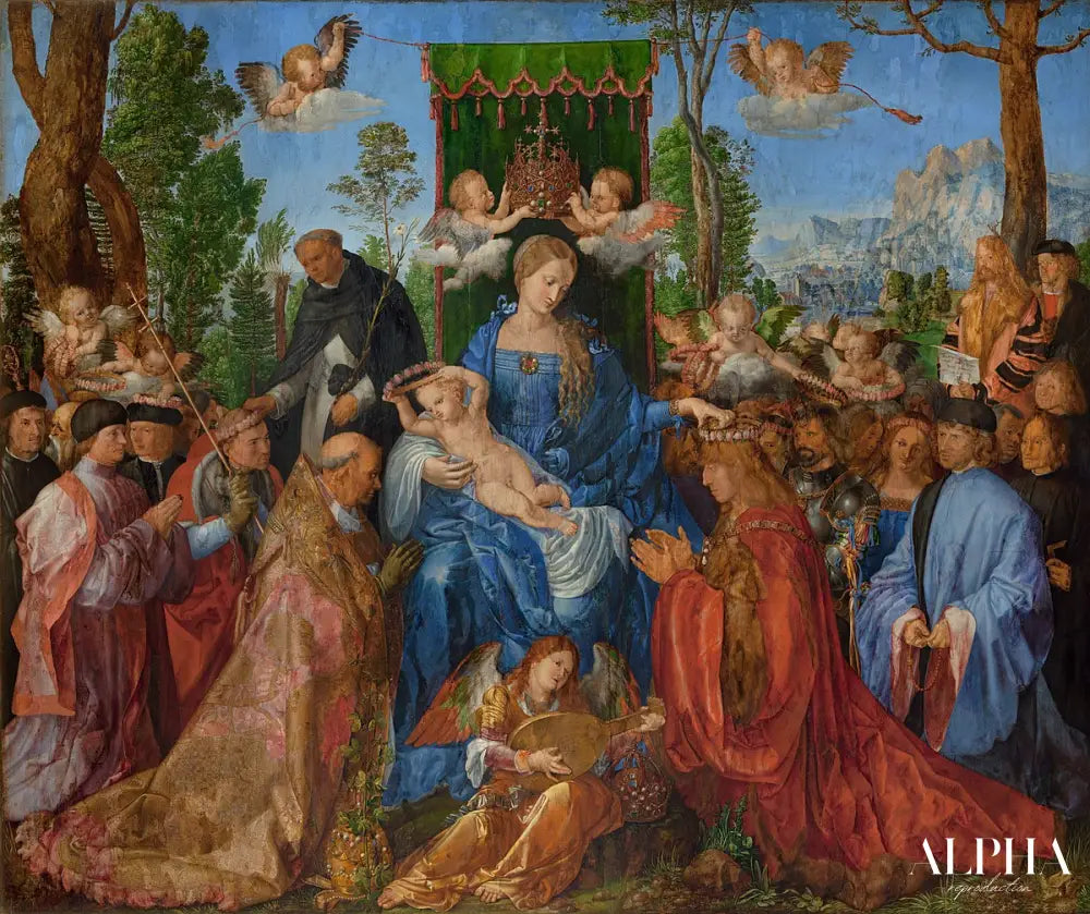 La Vierge de la fête du rosaire - Albrecht Dürer - Reproductions de tableaux et peintures haut de gamme