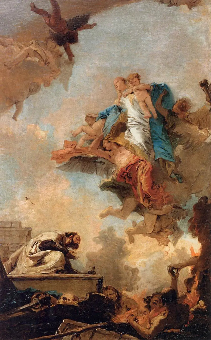 Jomfruen av Karmel som åpenbarer seg for Saint Simon Stock - Giovanni Battista Tiepolo