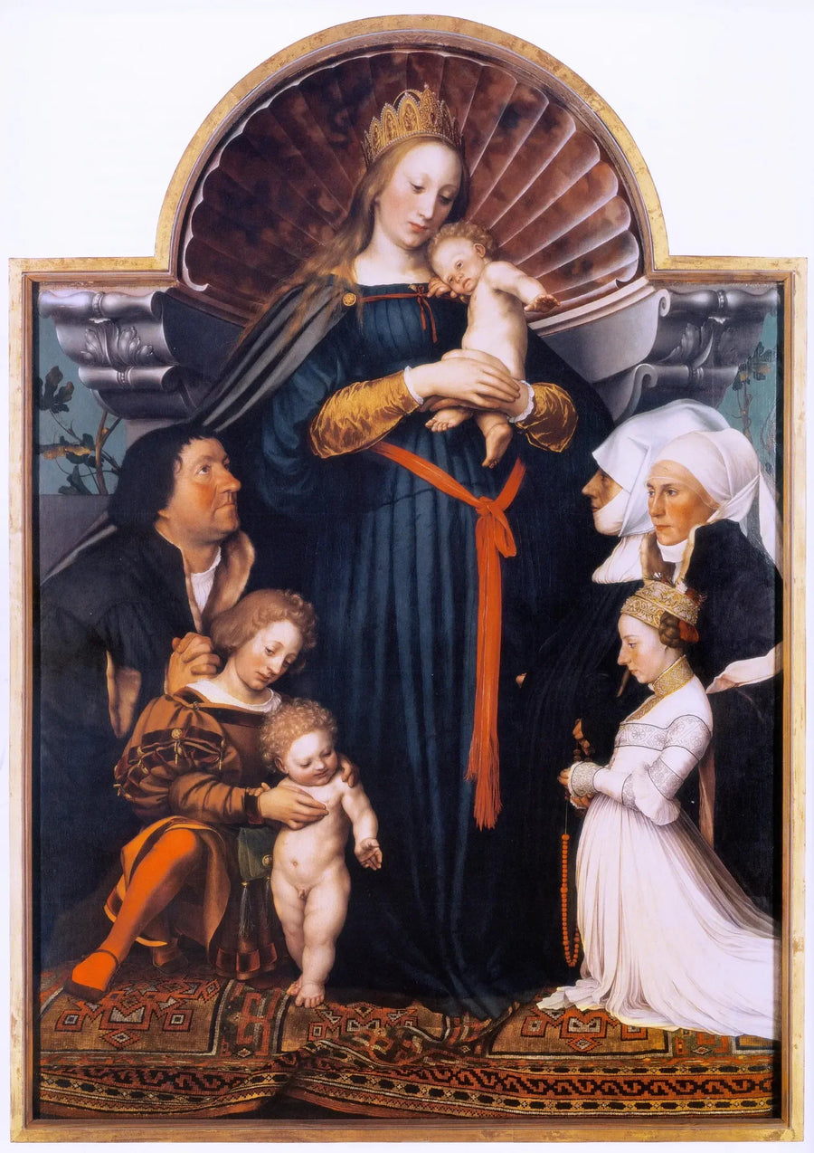 Jomfruen og barnet med borgermester Meyers familie - Hans Holbein den yngre

Source:
La Vierge et l'Enfant avec la famille du bourgmestre Meyer - Hans Holbein le Jeune