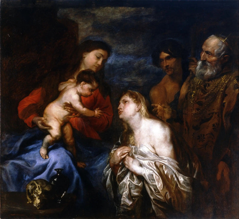 Jomfruen og barnet med de tre angrende syndere, Maria Magdalena, kong David og den bortkomne sønn - Antoine van Dyck

Source:
La Vierge et l'Enfant avec les trois pécheurs repentants, Marie-Madeleine, le roi David et le fils prodigue - Antoine van Dyck