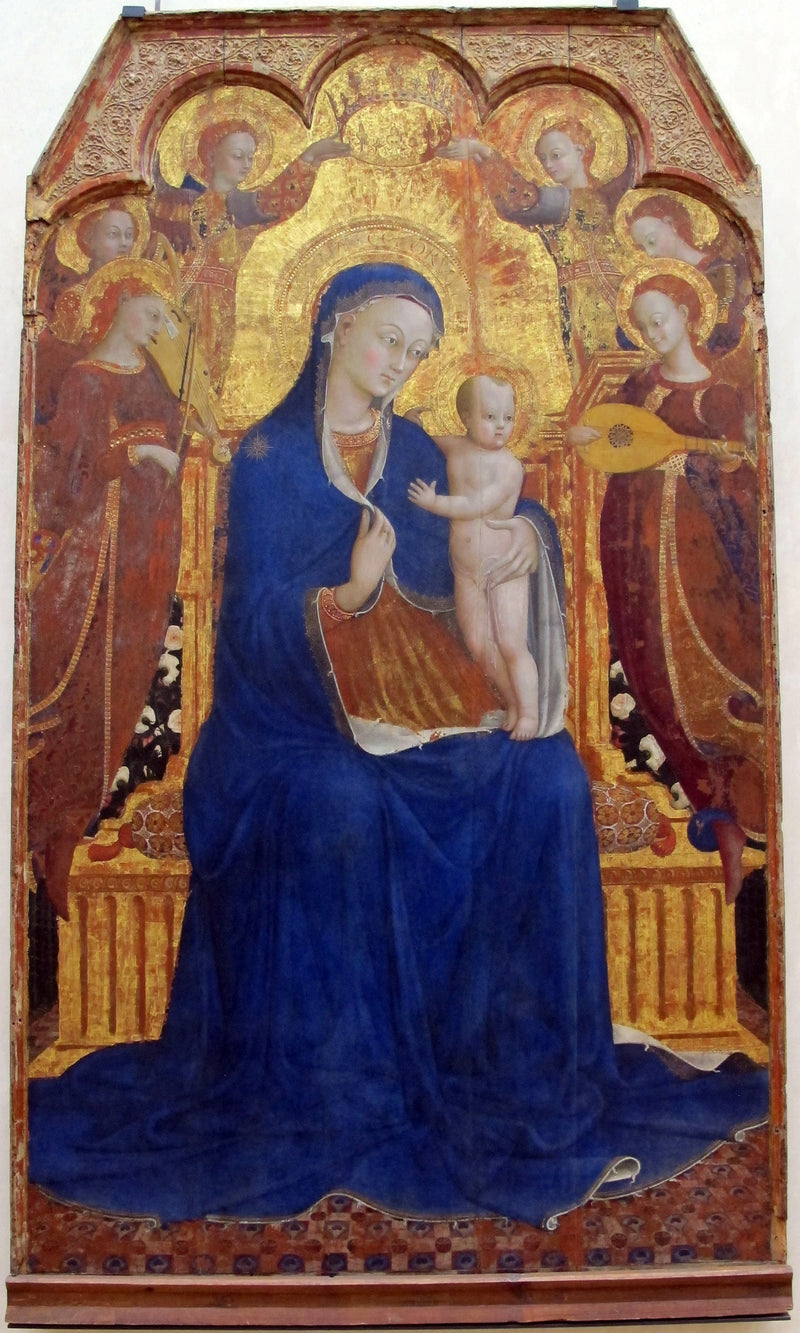 Jomfruen og barnet omgitt av engler - Stefano di Giovanni (Sassetta)