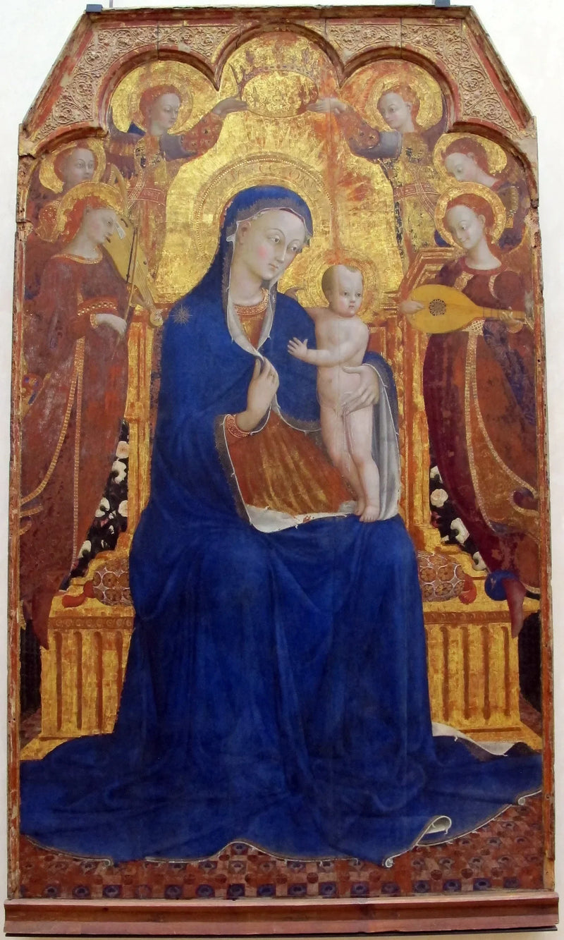 Jomfruen og barnet omgitt av engler - Stefano di Giovanni (Sassetta)