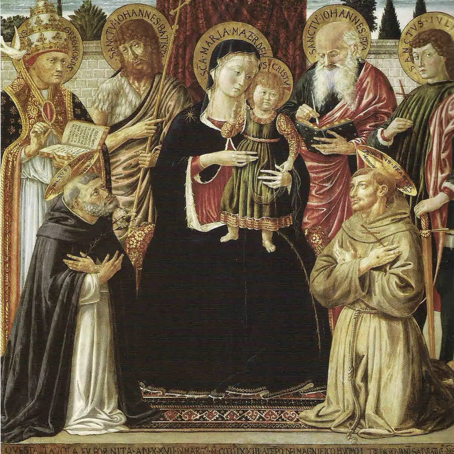 Jomfruen og barnet omgitt av helgener - Benozzo Gozzoli