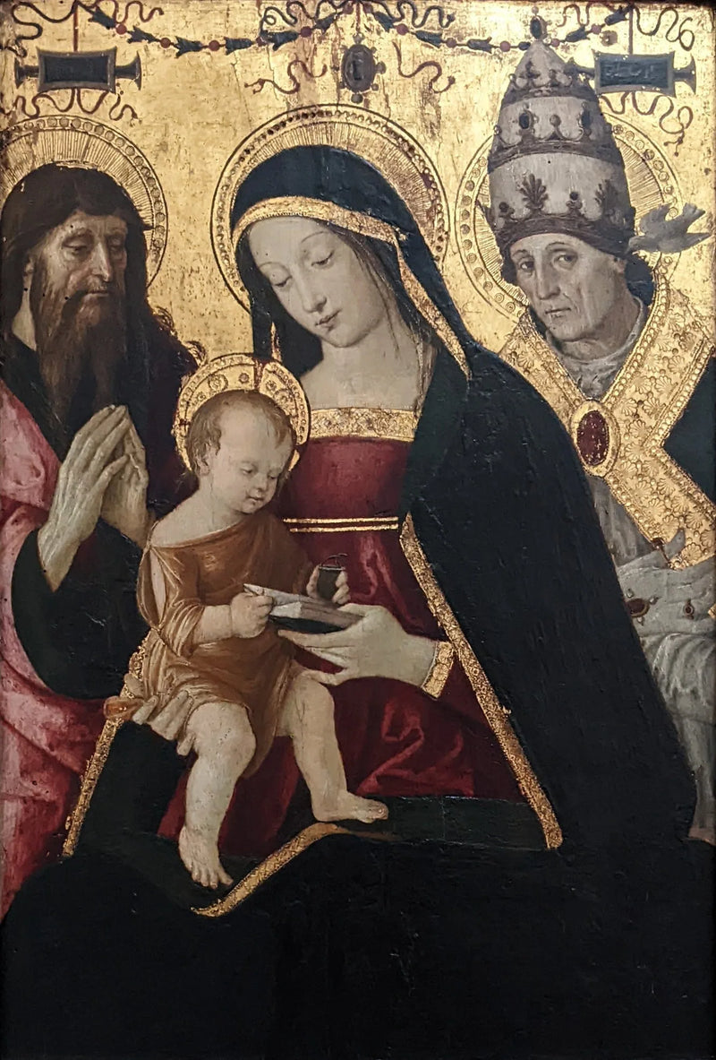 Jomfruen og barnet mellom Saint Jérôme og Saint Grégoire den store - Pinturicchio