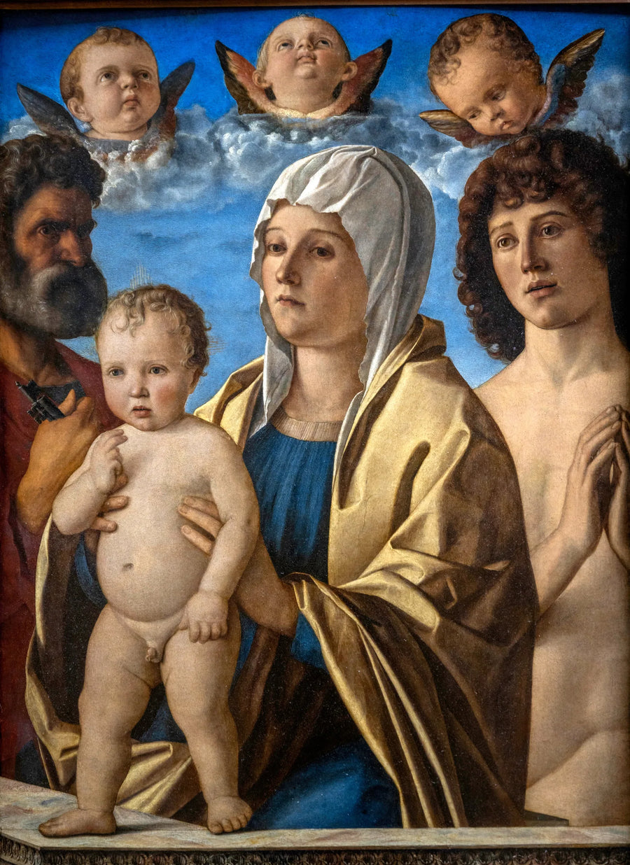 Jomfruen og barnet mellom Sankt Peter og Sankt Sebastian - Giovanni Bellini