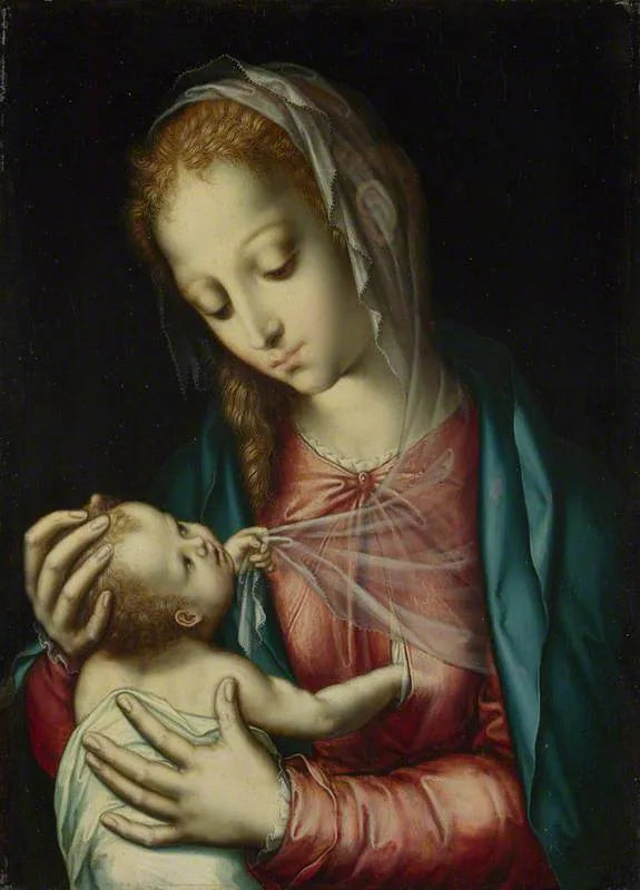 Jomfruen og barnet - Luis de Morales