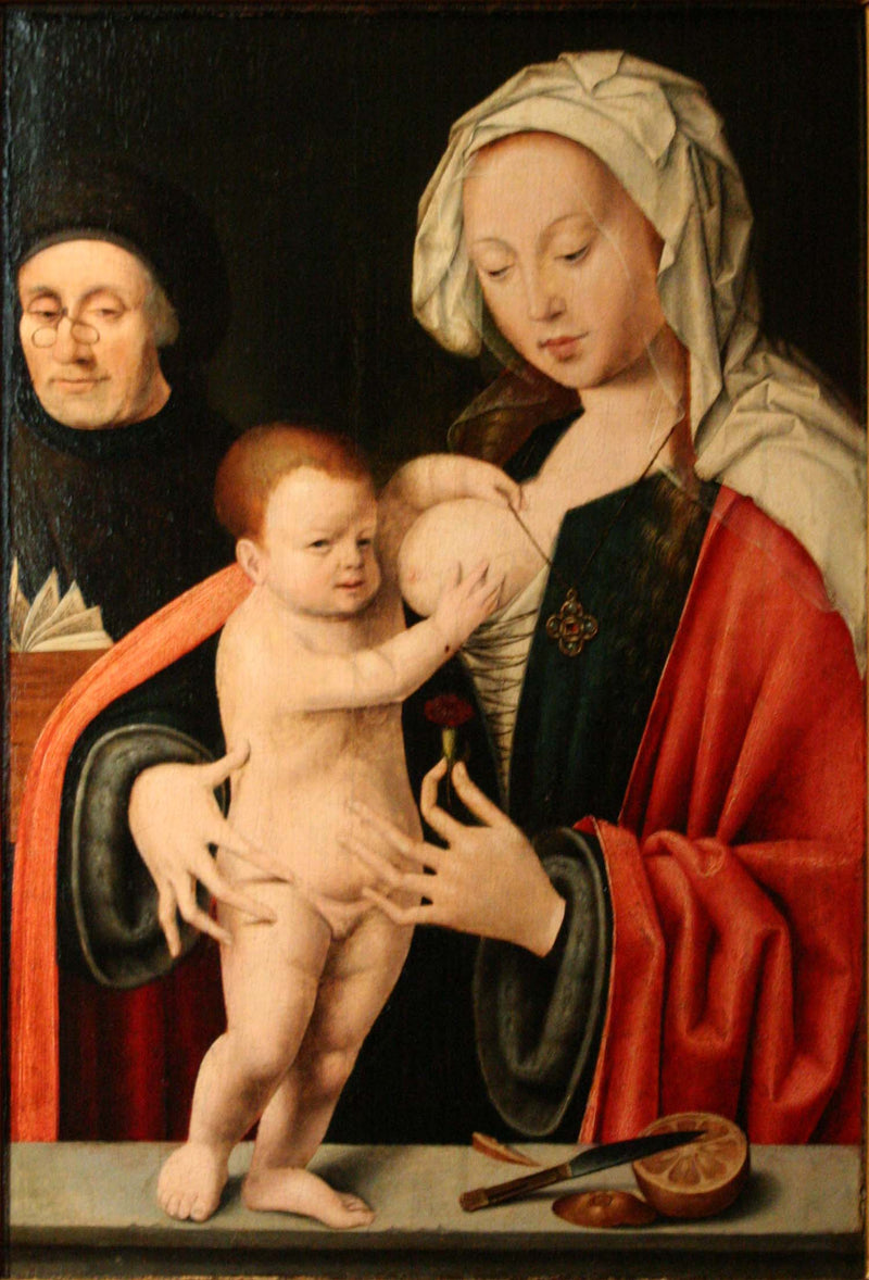 Jomfruen, barnet og en donator - Joos van Cleve