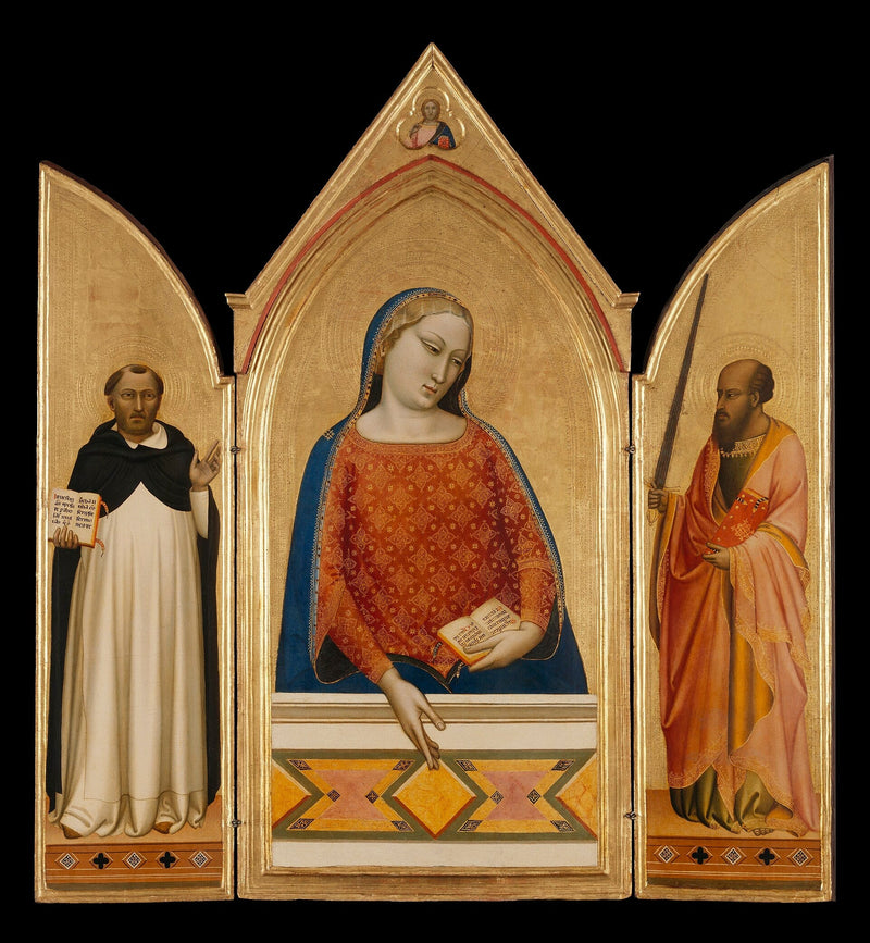 Jomfru Maria med helgener Thomas Aquinas og Paulus - Bernardo Daddi