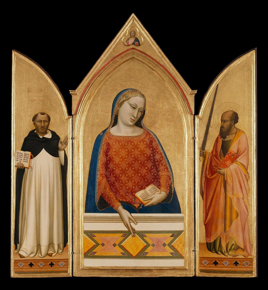 Jomfru Maria med helgener Thomas Aquinas og Paulus - Bernardo Daddi