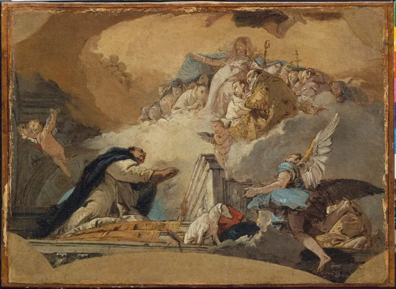 Jomfruen som mottar bønnene til Saint Dominique - Giovanni Battista Tiepolo