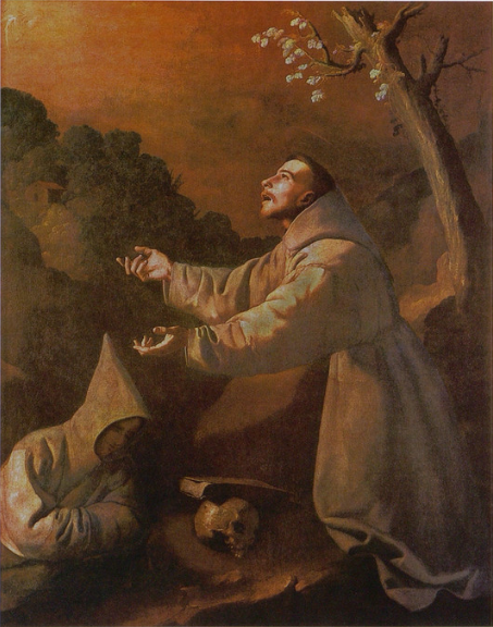 La vision de saint François - Francisco de Zurbarán image 1 copie de tableau peinte à la main