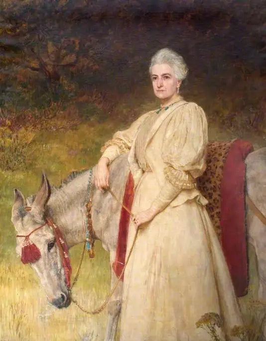 Lady Harriet Sarah Wantage (1837–1920) med sin egyptiske esel - Briton Rivière

Source:
Lady Harriet Sarah Wantage (1837–1920) avec son âne égyptien - Briton Rivière