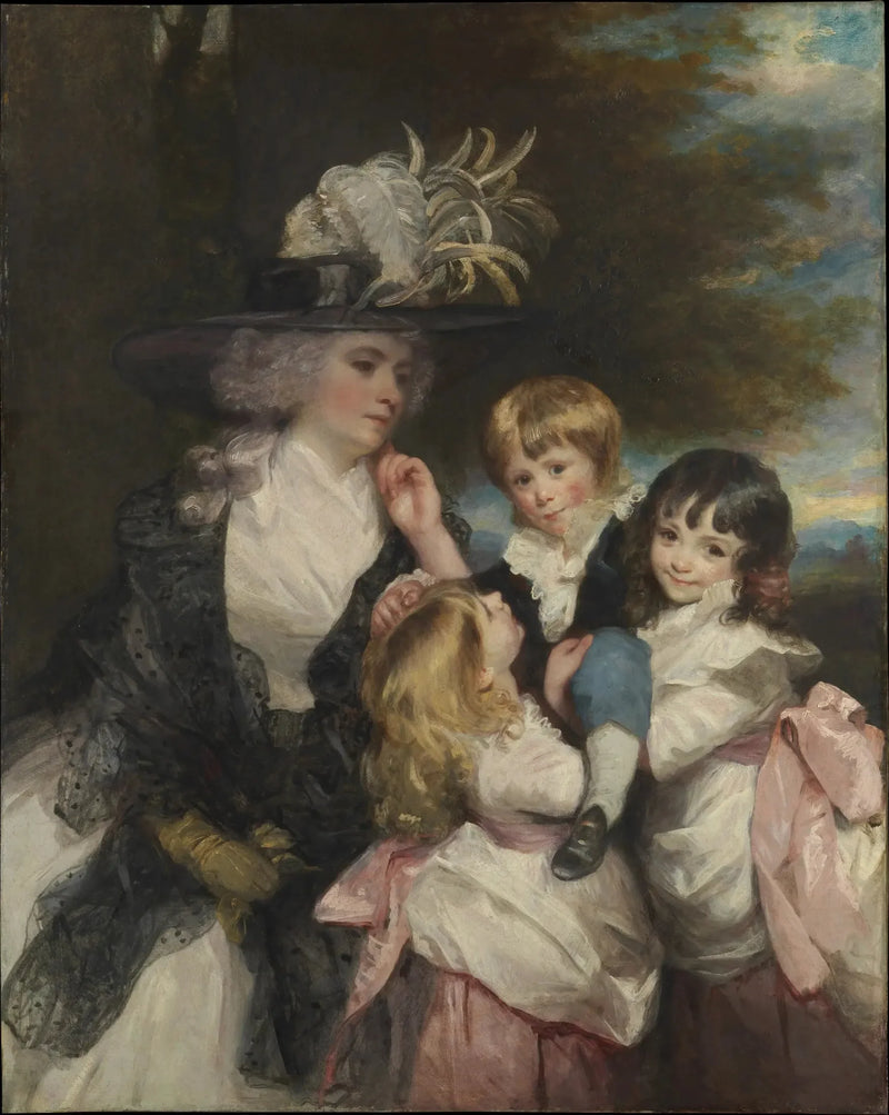 Lady Smith (Charlotte Delaval) og hennes barn (George Henry, Louisa og Charlotte) - Joshua Reynolds
