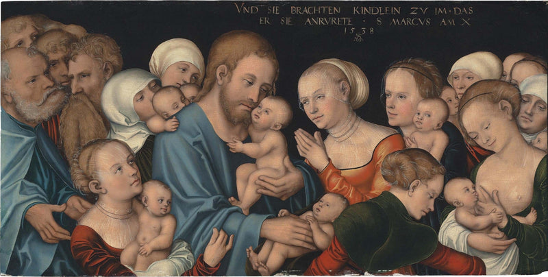 La oss de små barna komme til meg (Kristus velsigner barna) - Lucas Cranach den eldre