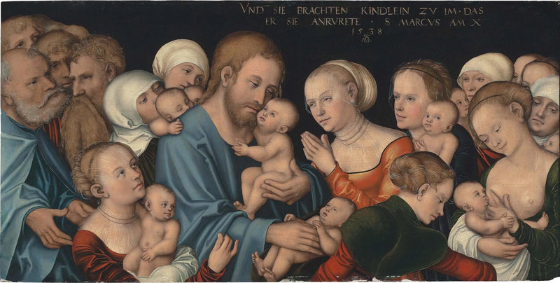 La oss de små barna komme til meg (Kristus velsigner barna) - Lucas Cranach den eldre