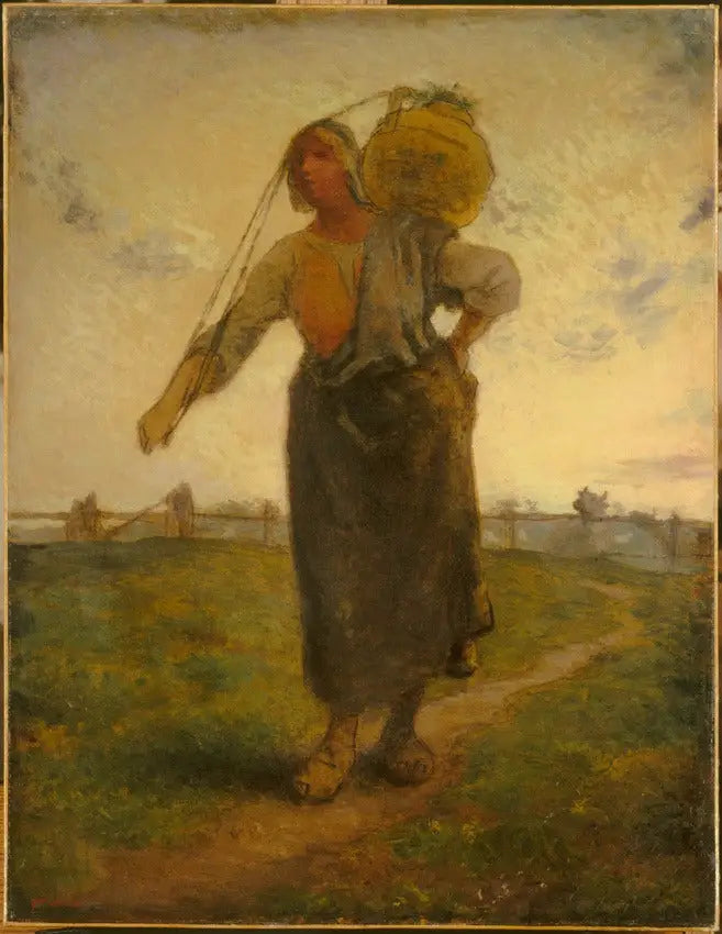Normand melkefarmersk kvinne i Gréville - Jean-François Millet