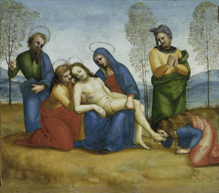Klagesang over den døde Kristus, predella av Colonna-altertavlen, ca 1503-1505 - Raphaël