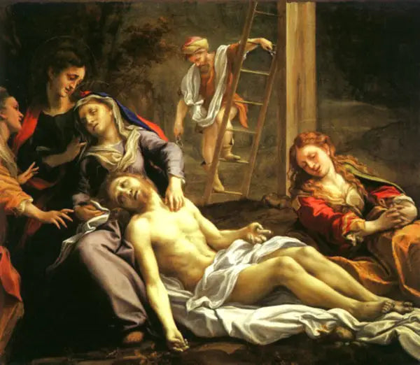 Sorg over den døde Kristus - Antonio da Correggio