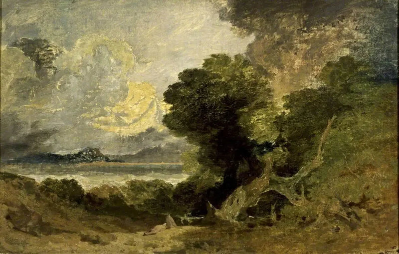 Landskap med innsjø og falt tre - J. M. W. Turner