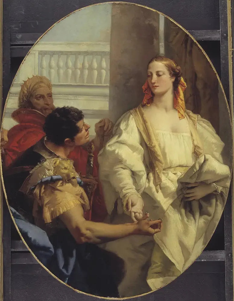 Latinus gir sin datter Lavinia i ekteskap til Eneas - Giovanni Battista Tiepolo