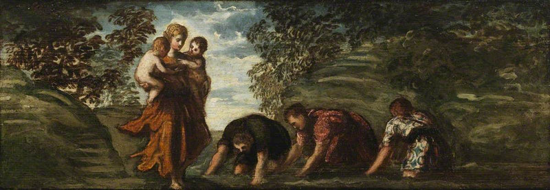 Latone forvandler de lyciske bøndene til frosker - Jacopo Tintoretto