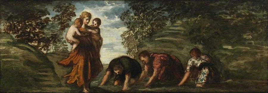 Latone forvandler de lyciske bøndene til frosker - Jacopo Tintoretto