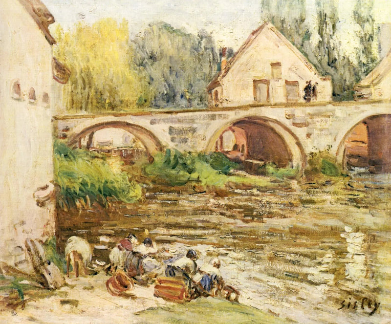 Vaskekoner i Moret - Alfred Sisley