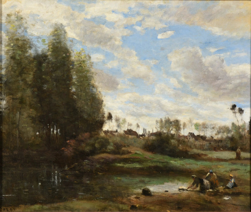 Vaskemaskiner ved vannkanten - Jean-Baptiste Camille Corot