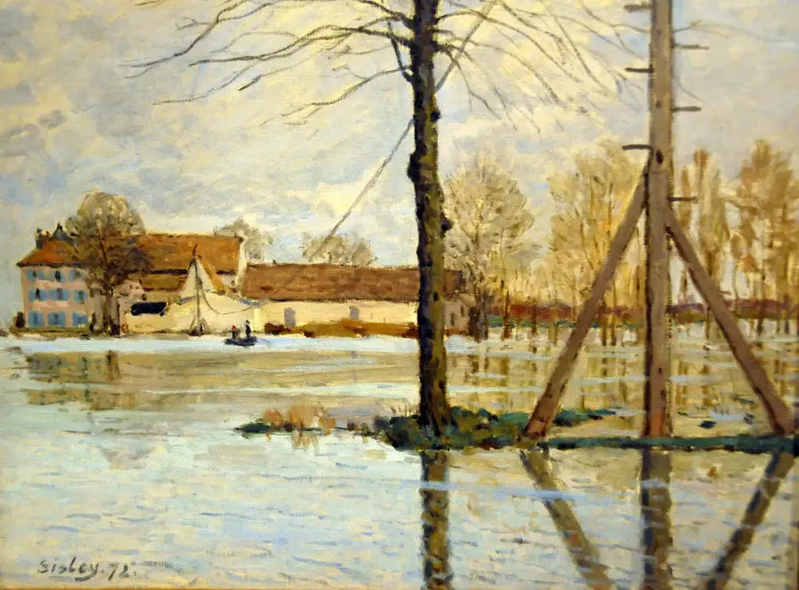 Bac de l'île de la Loge, oversvømmelse - Alfred Sisley