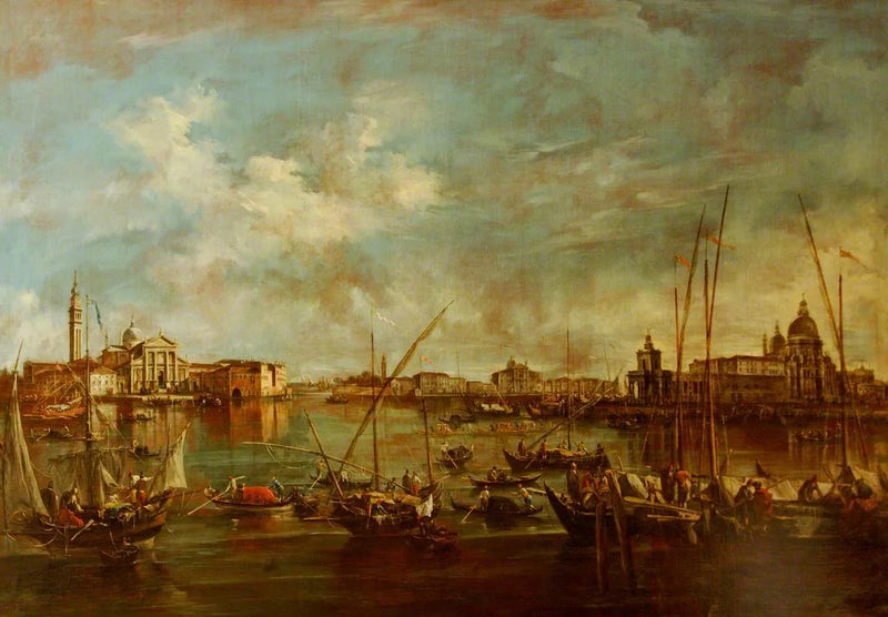 San Marco-bassenget med kirkene San Giorgio Maggiore og Santa Maria della Salute, Venezia - Francesco Guardi
