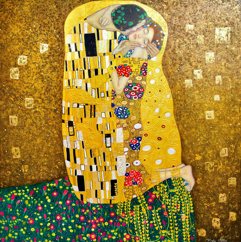 Kysset Reimaginert av Master Apollon | 200 x 200 cm