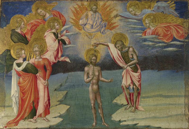 Dåpen av Kristus: Prädelle-panelet - Giovanni di Paolo