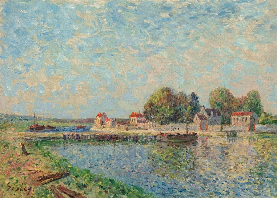 Dammen i Saint-Mammès, Loing-kanalen - Alfred Sisley