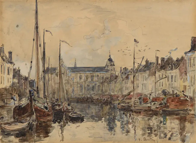 Handelsbassenget i Brussel - Eugène Boudin