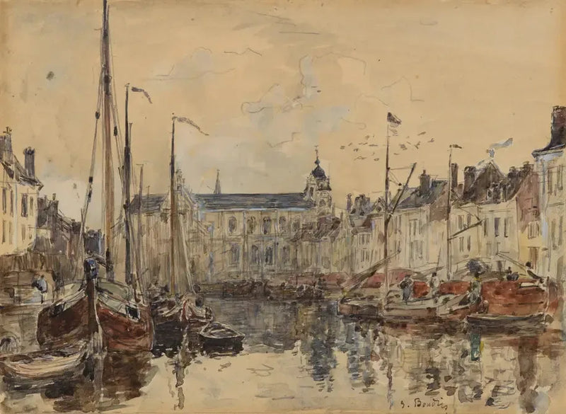 Handelsbassenget i Brussel - Eugène Boudin