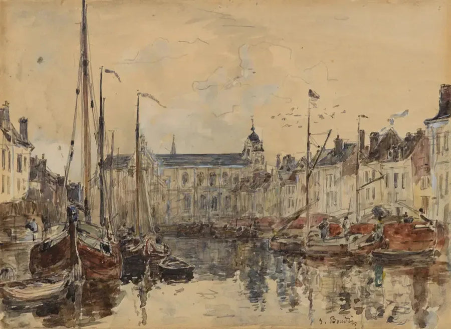 Handelsbassenget i Brussel - Eugène Boudin