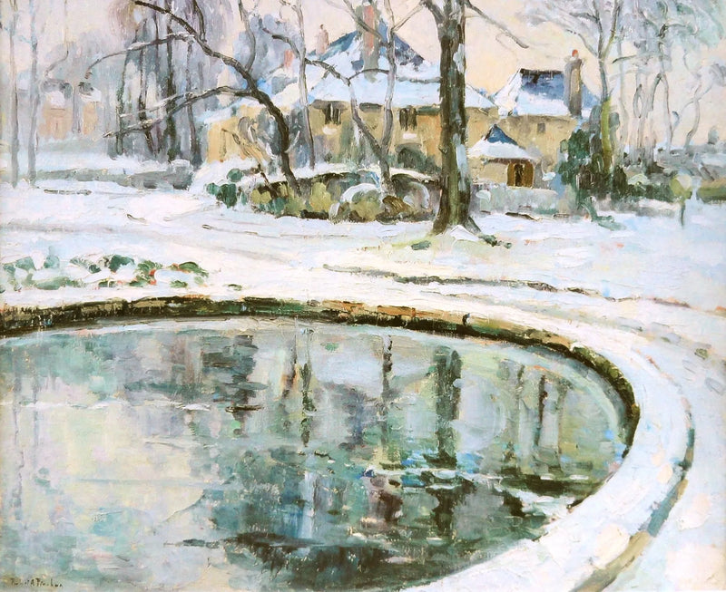 Bassenget, snø - Robert Antoine Pinchon