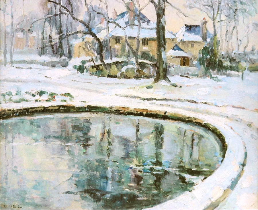 Bassenget, snø - Robert Antoine Pinchon