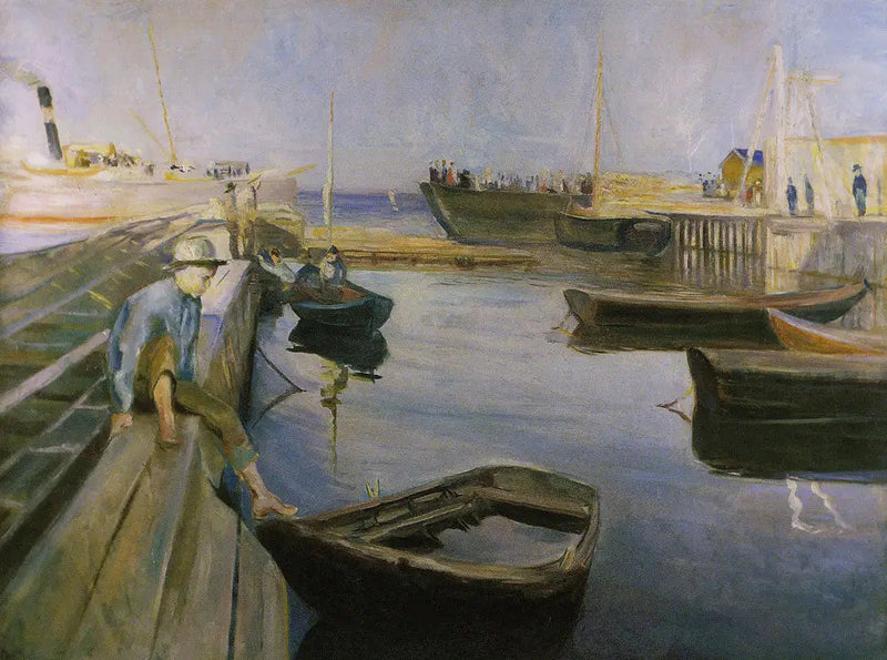 Dampbåten ankommer - Edvard Munch