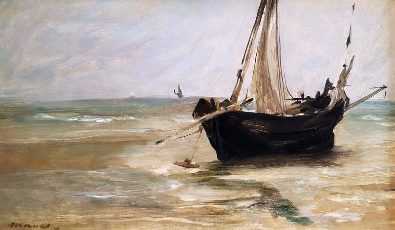 Den svarte båten i Berck - Édouard Manet