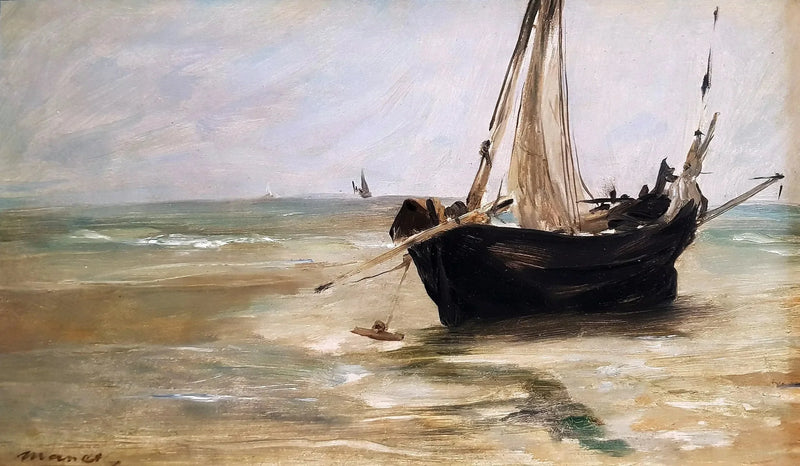 Den svarte båten i Berck - Édouard Manet