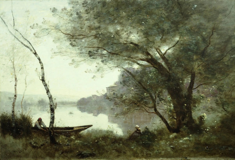 Mortefontaine-båtføreren - Jean-Baptiste Camille Corot