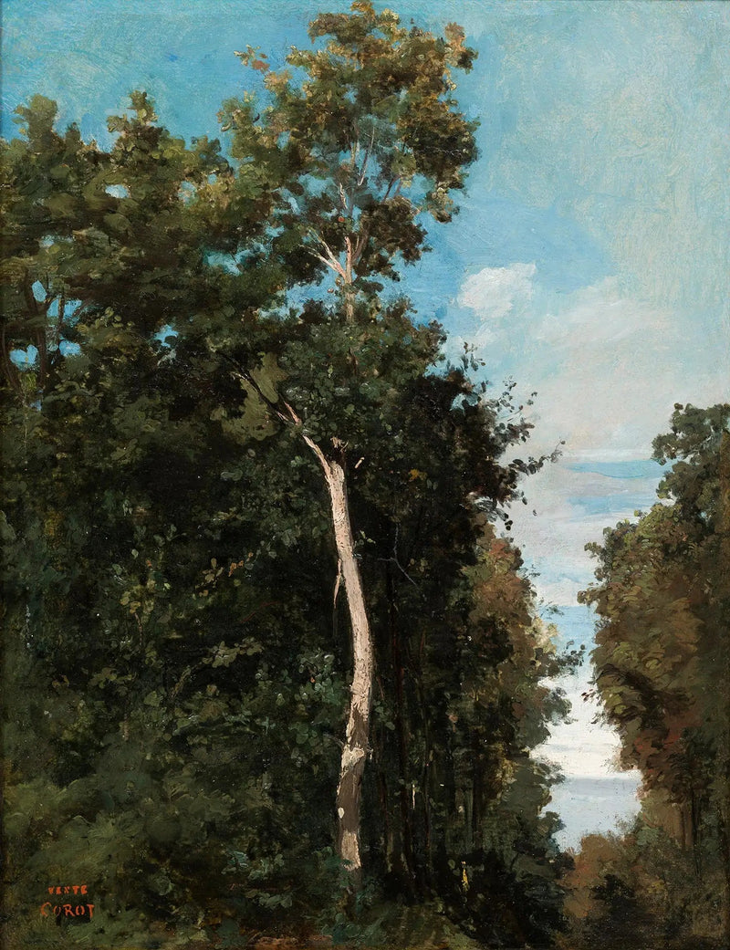 Treet på kysten av Grace i Honfleur - Jean-Baptiste Camille Corot