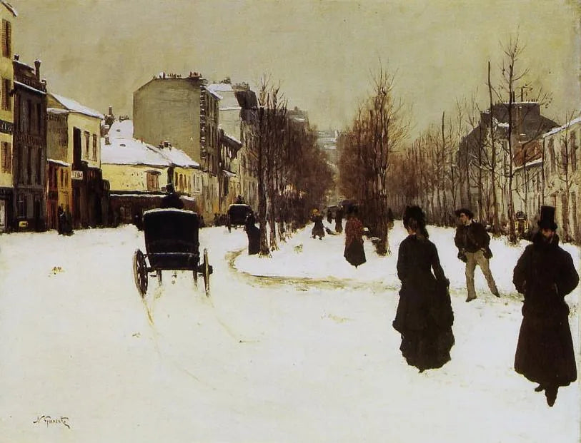 Boulevard de Clichy i snøvær - Norbert Gœneutte